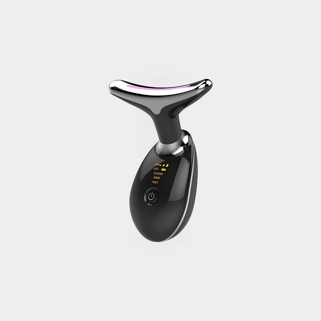 EMS Face Lifting Gerät mit Heizfunktion und LED-Lichttherapie für Hautstraffung und Anti-Aging Hautpflege.